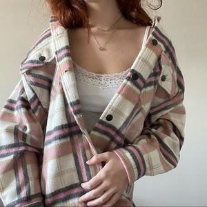 Zara Pink Flannel Coat
